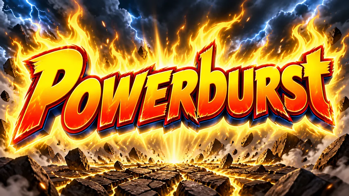 Dragon Ball Font Generator sample showing Powerburst