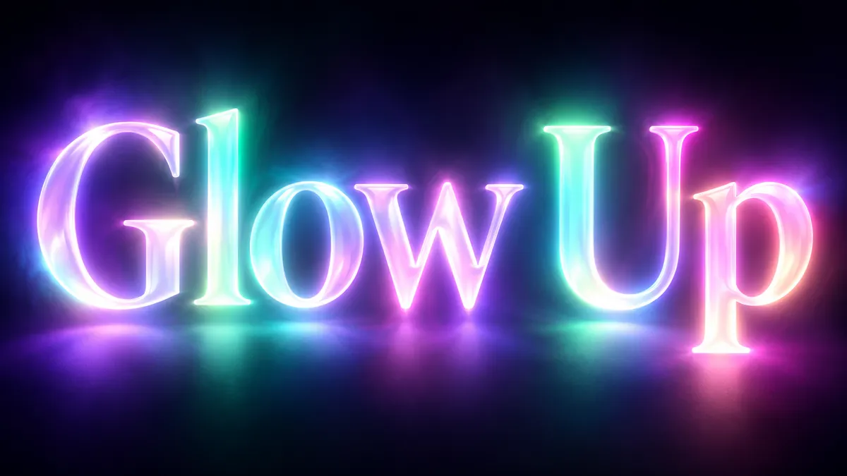 Glowing Text Generator sample showing Glow Up