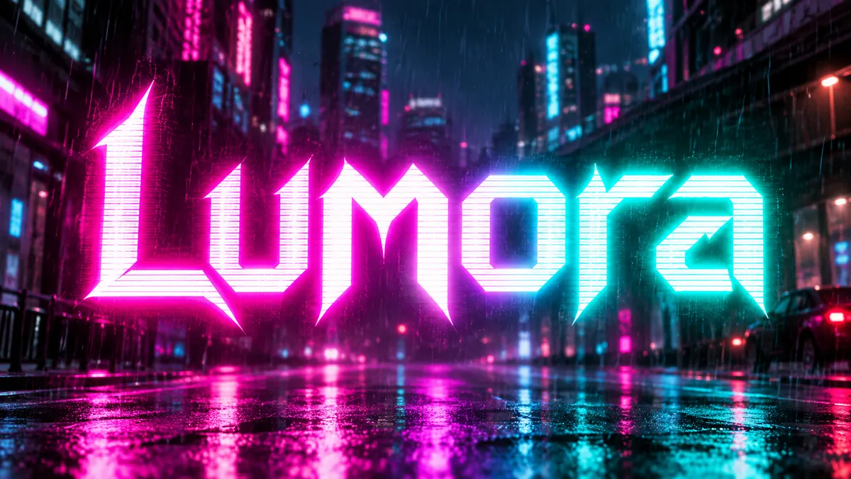 Glowing Text Generator sample showing Lumora