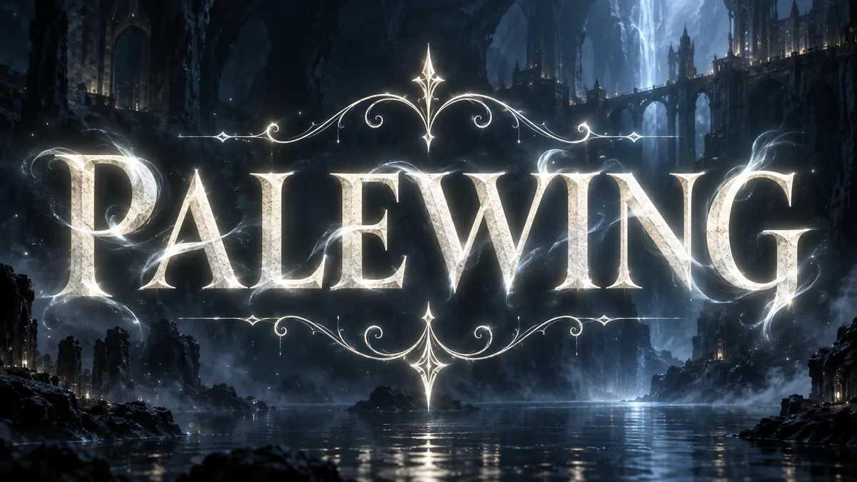 PALEWING rendered with the hollow knight font