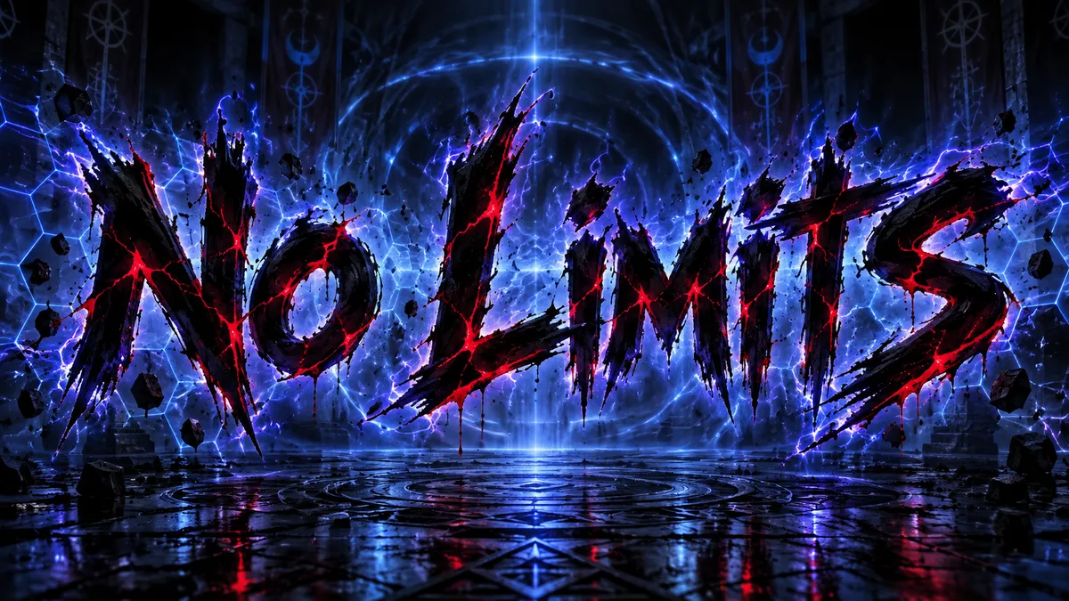 No Limits rendered with the jjk font