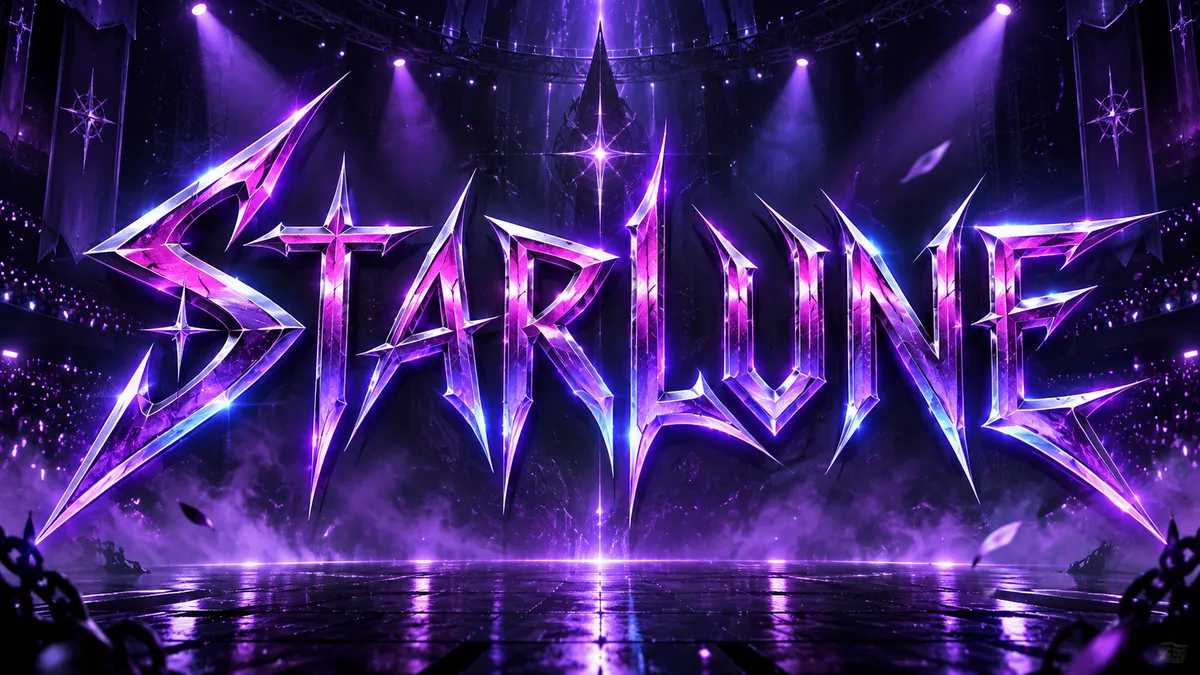 KPop Demon Hunters Font Generator sample showing Starlune