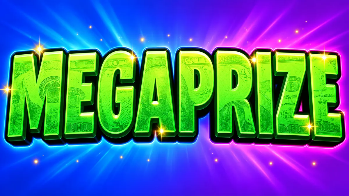 MrBeast Font Generator sample showing MEGAPRIZE
