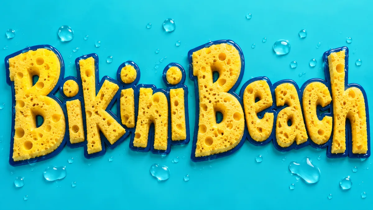 SpongeBob Font Generator sample showing Bikini Beach