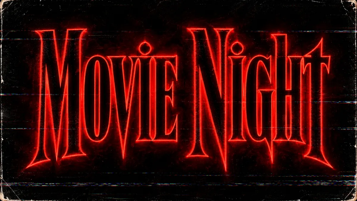 Stranger Things Font Generator sample showing Movie Night
