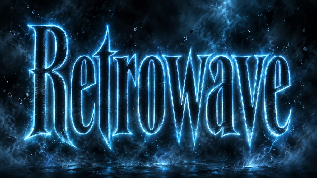 Stranger Things Font Generator sample showing Retrowave