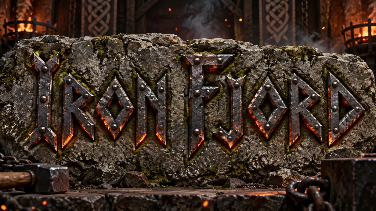 Viking Font Generator sample showing Iron Fjord