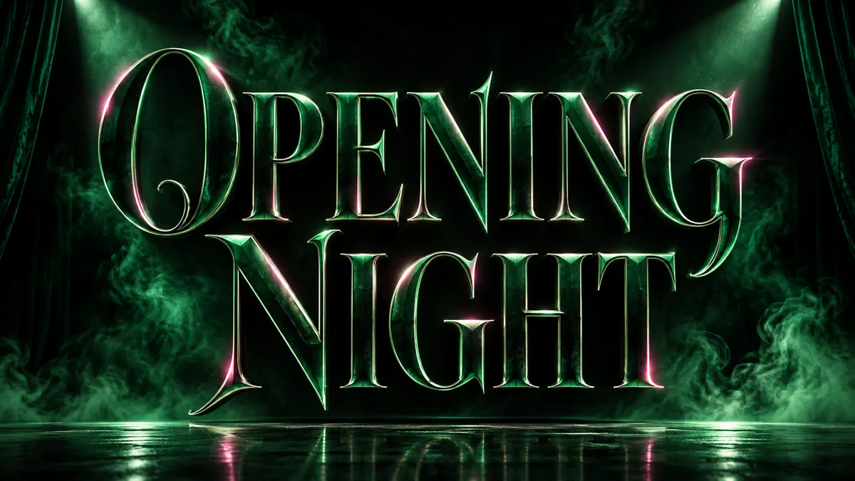 Wicked Font Generator sample showing Opening Night