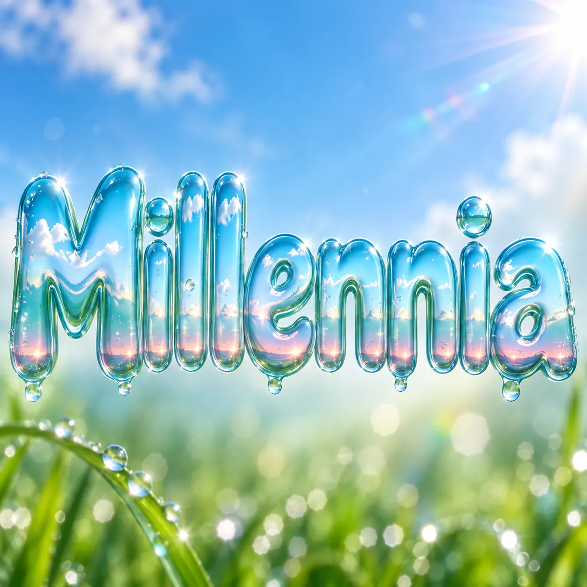Y2K Font Generator sample showing Millennia