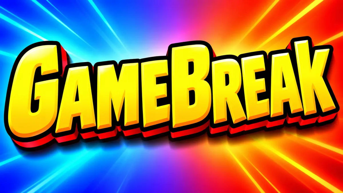 YouTube Thumbnail Font Generator sample showing GameBreak